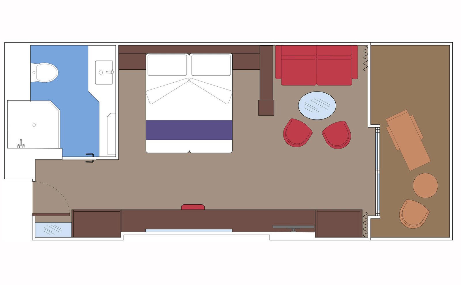 MSC Seaside Yacht Club Deluxe Suite — example floor plan — MSC Cruises category example